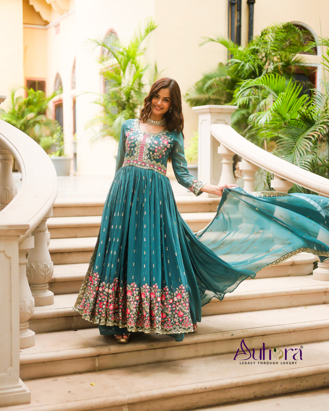 Auhora Premium Designer Top–Sharara–Dupatta Set