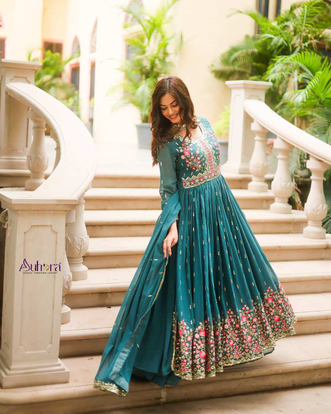 Auhora Premium Designer Top–Sharara–Dupatta Set