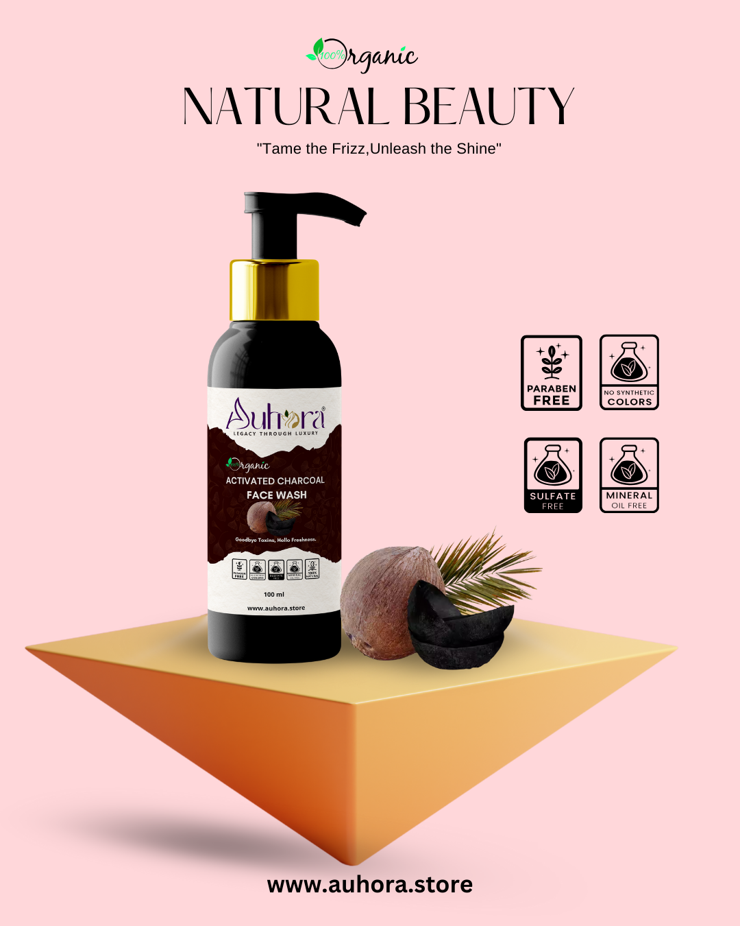 Auhora Activated Charcoal Face Wash