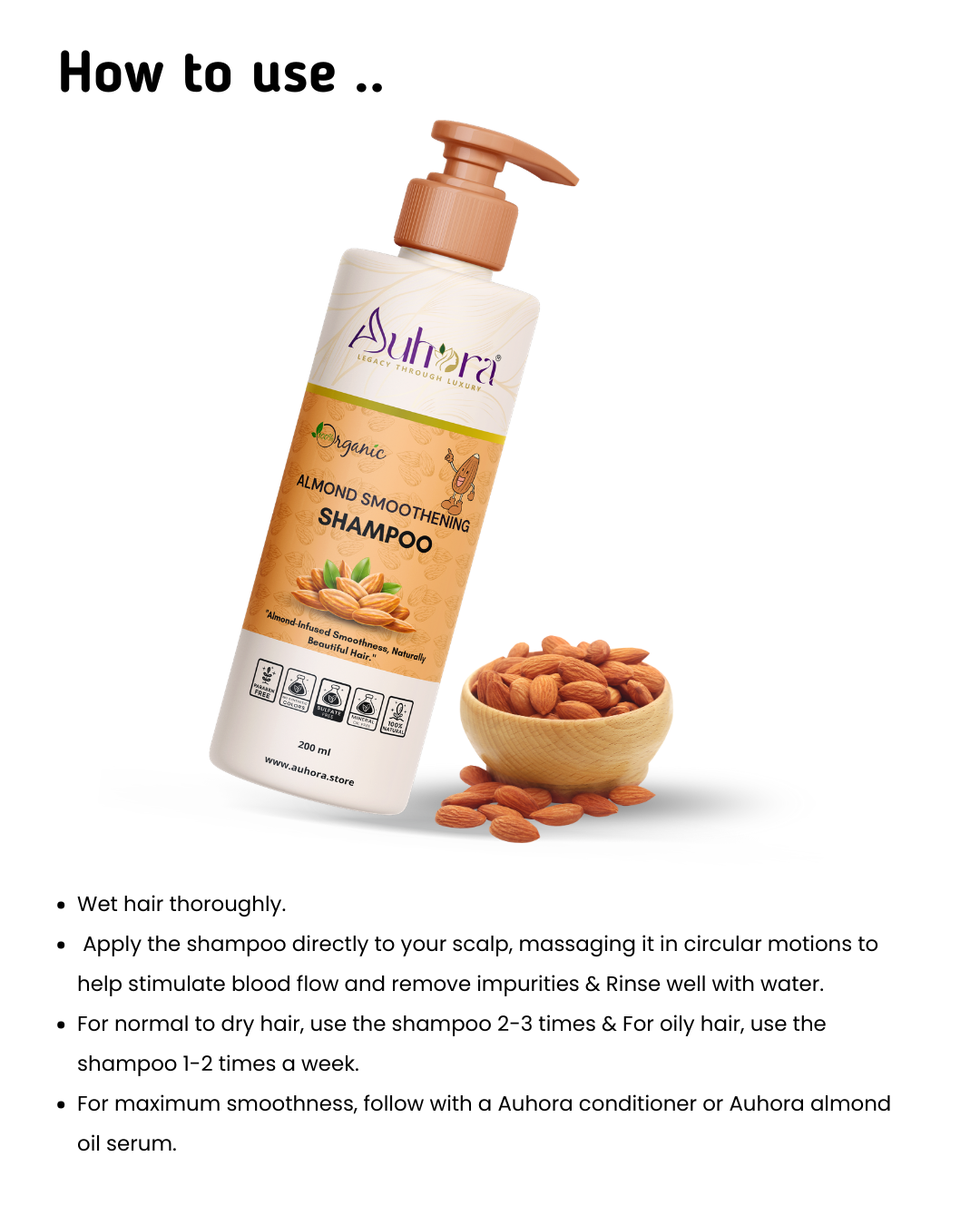 Auhora Almond Smoothening Shampoo