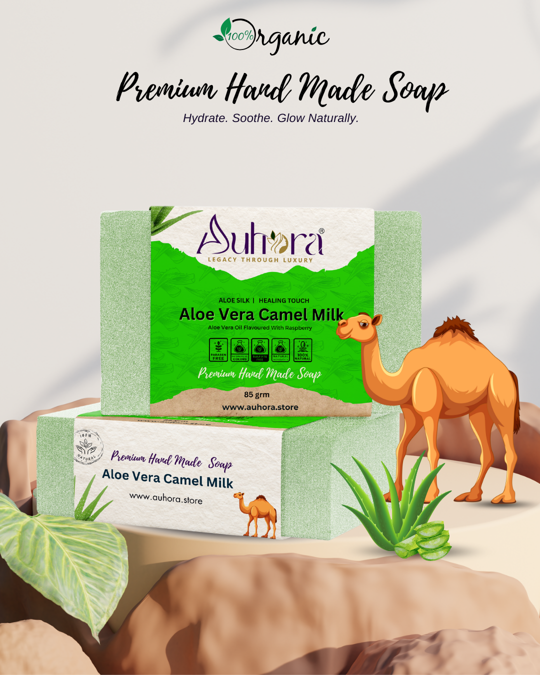 Auhora Aloe Vera Camel Milk Soap