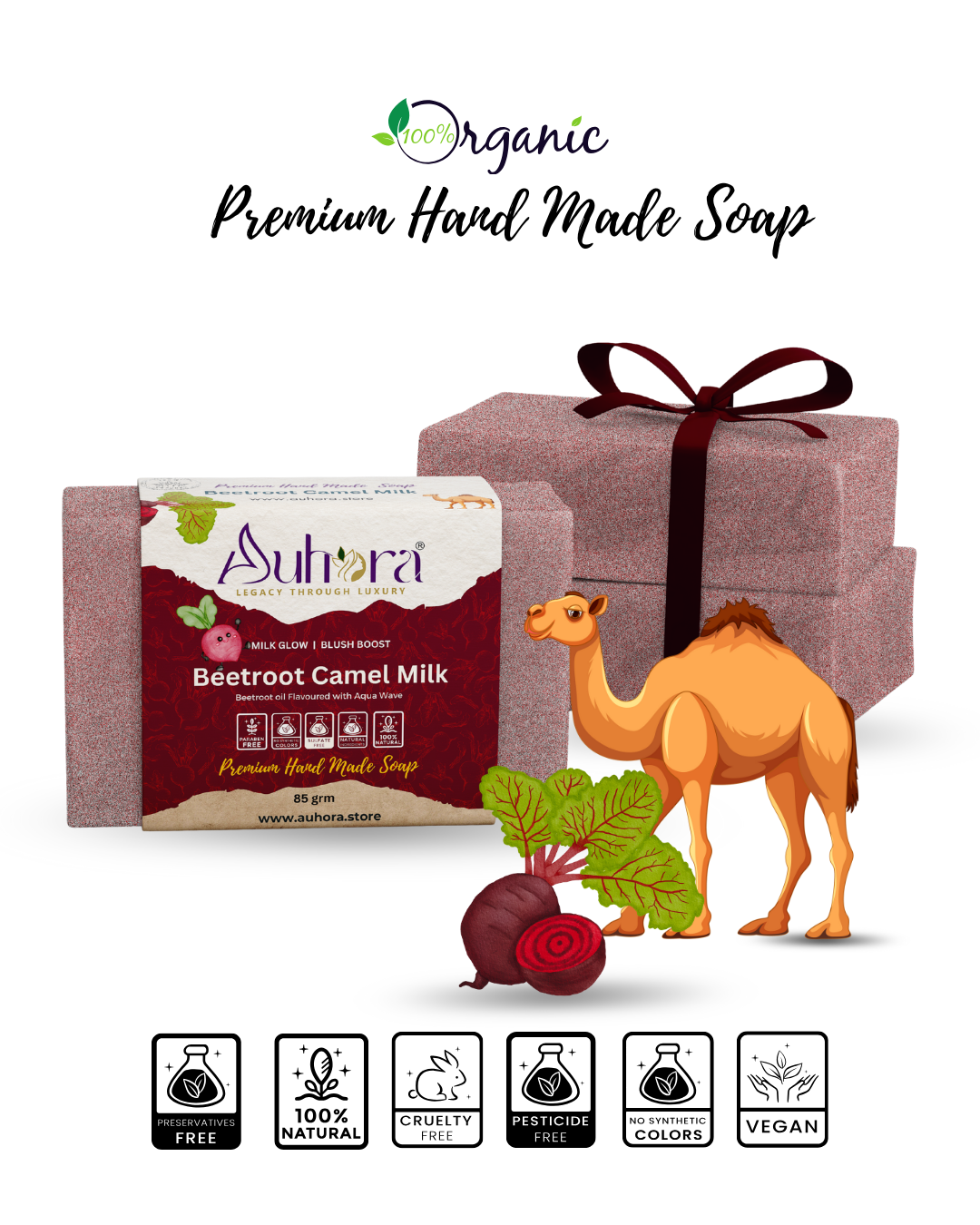 Auhora Beetroot Camel Milk Soap