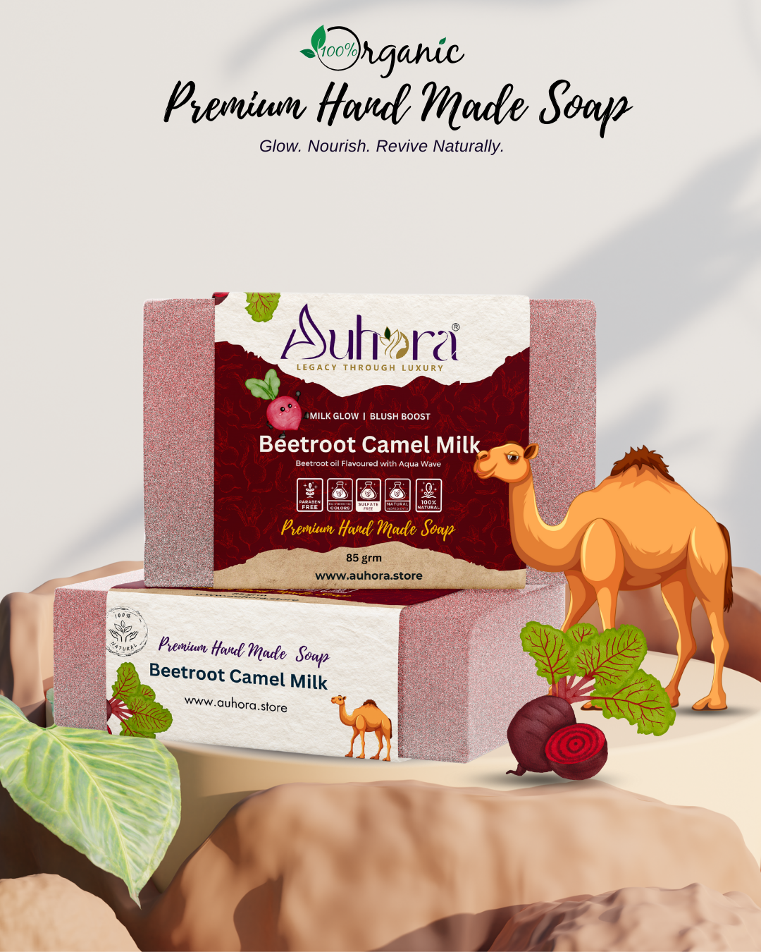 Auhora Beetroot Camel Milk Soap