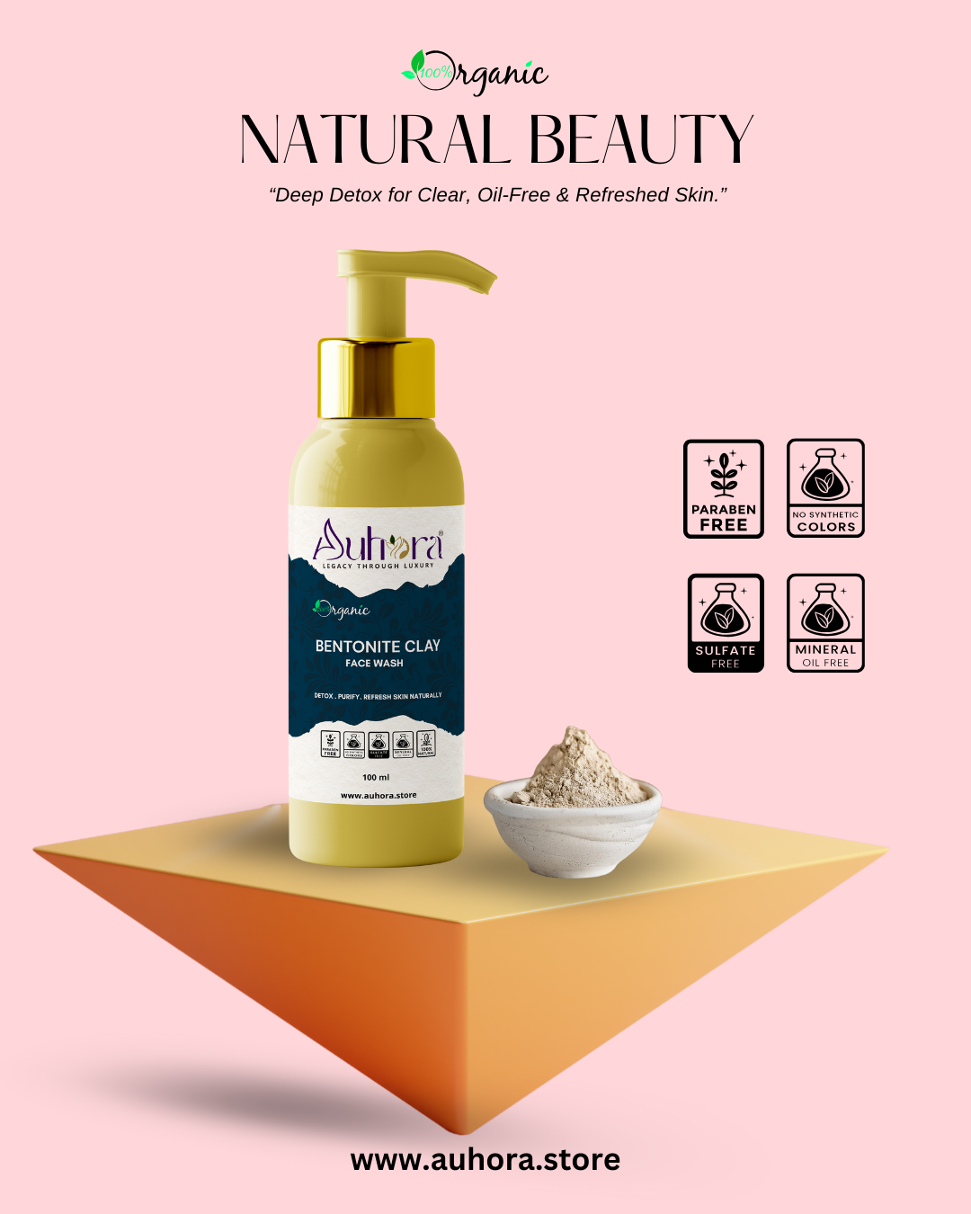 Auhora Bentonite Clay Face Wash