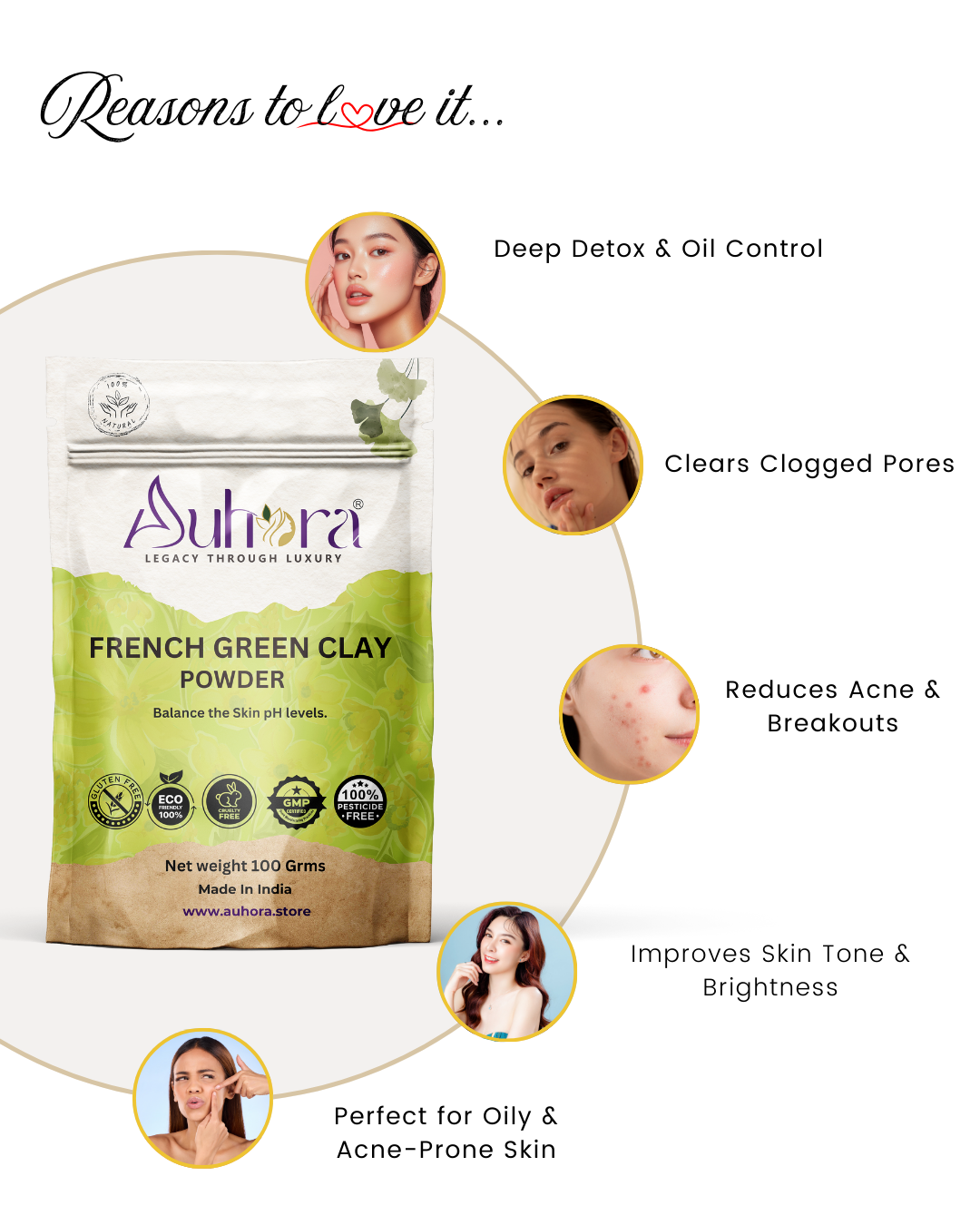 Auhora French Green Clay Powder