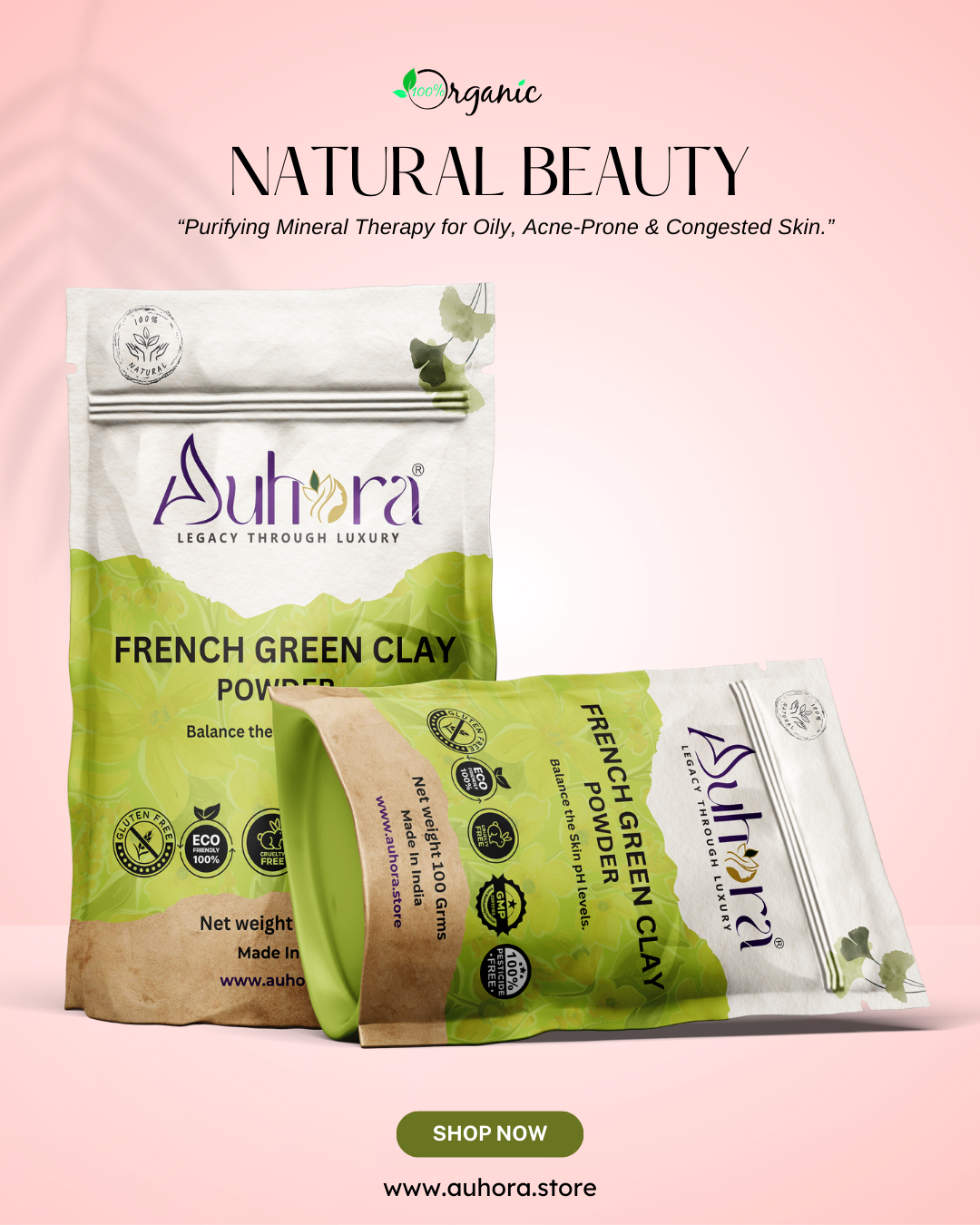 Auhora French Green Clay Powder