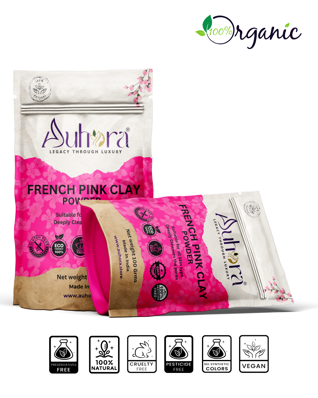 Auhora French Pink Clay Powder