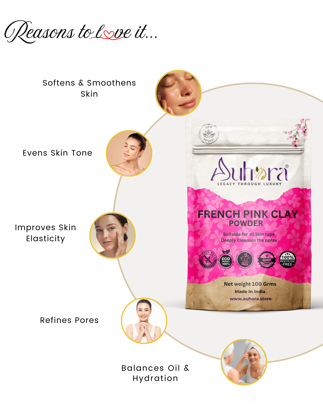 Auhora French Pink Clay Powder