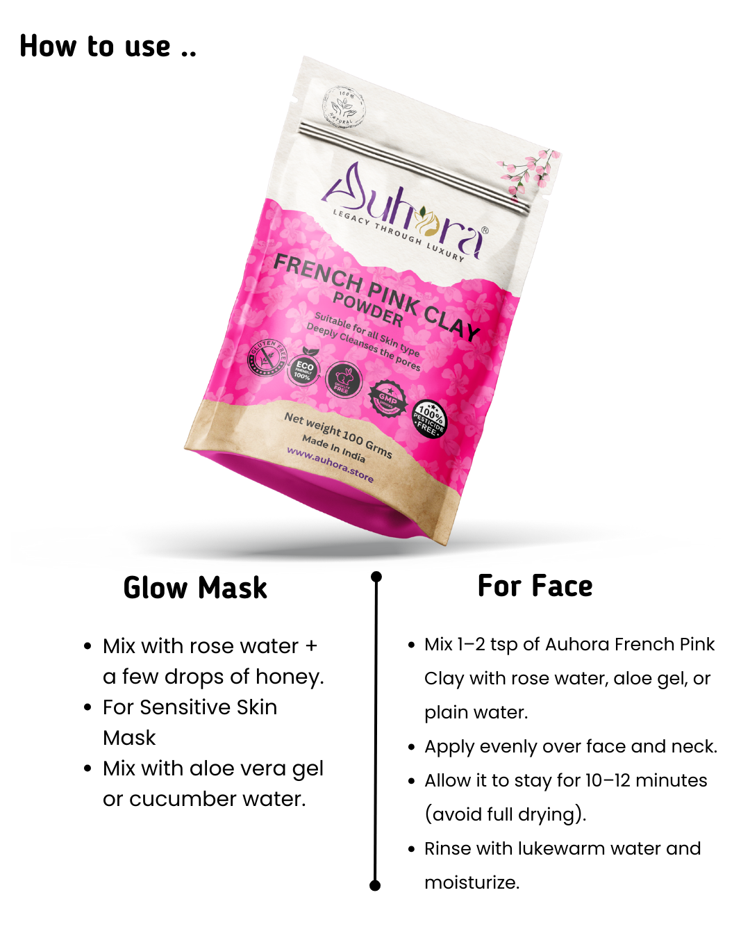 Auhora French Pink Clay Powder
