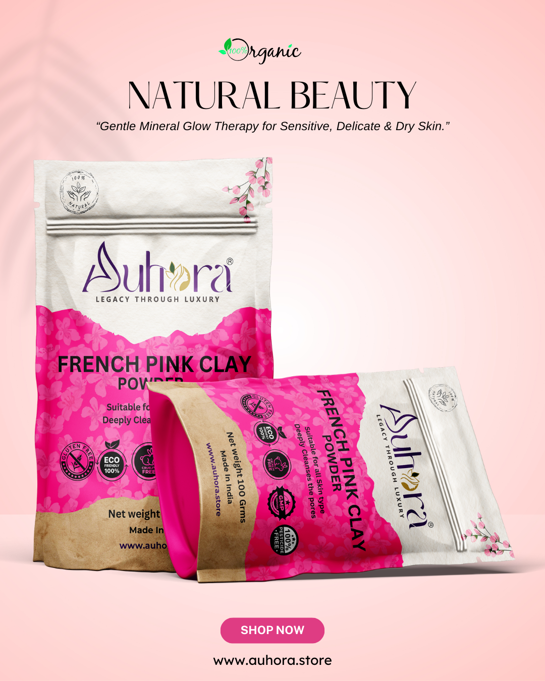 Auhora French Pink Clay Powder