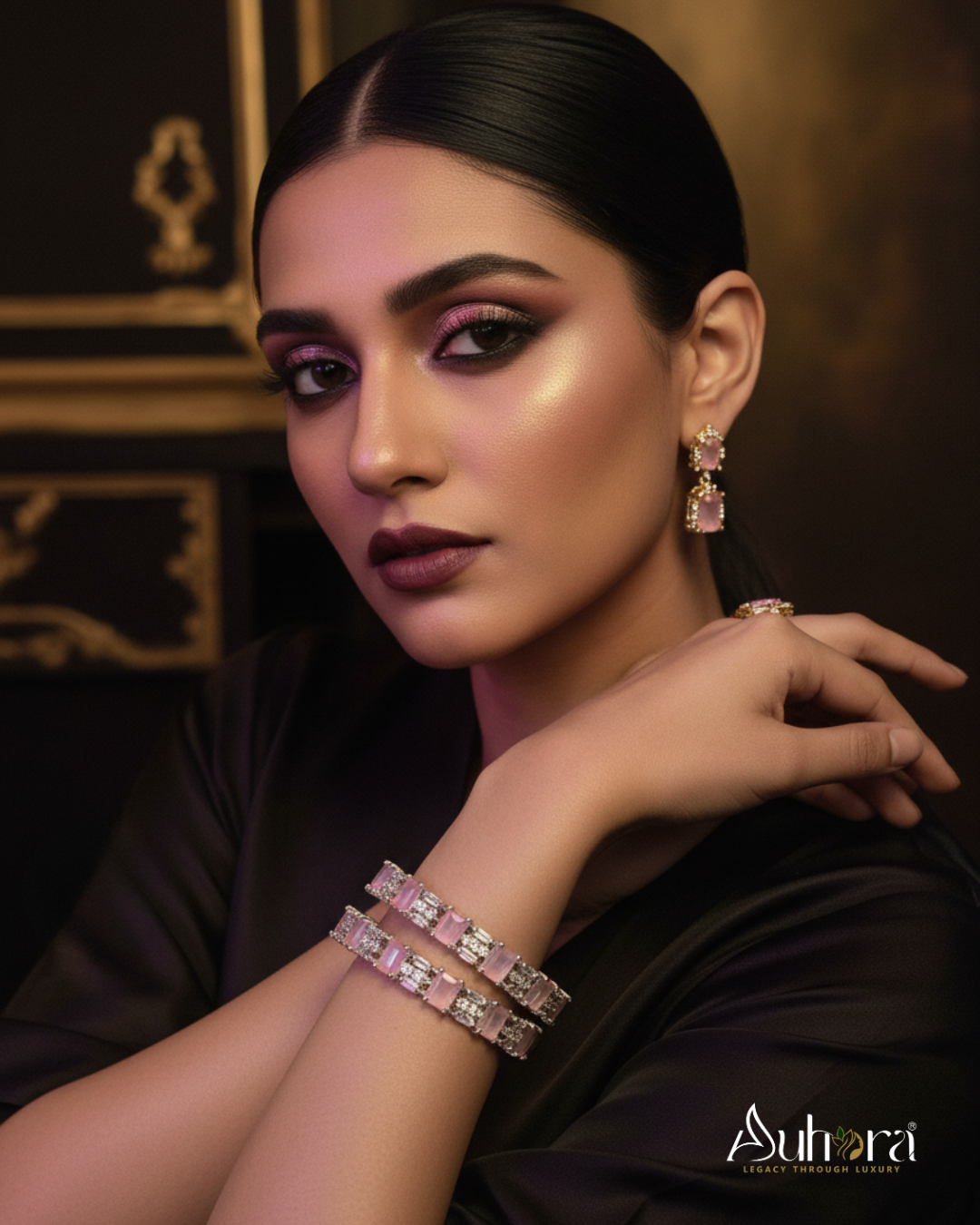 Auhora Lustre Ruby Radiance Bangles