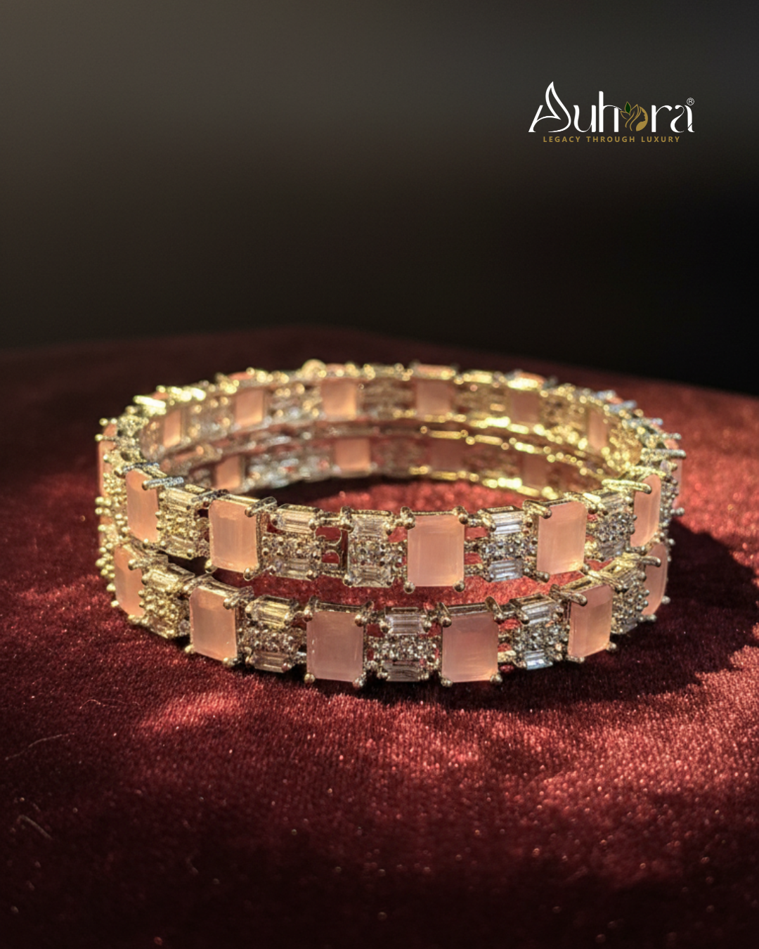 Auhora Lustre Ruby Radiance Bangles