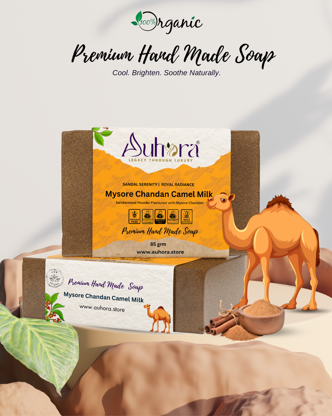 Auhora Mysore Chandan Camel Milk Soap