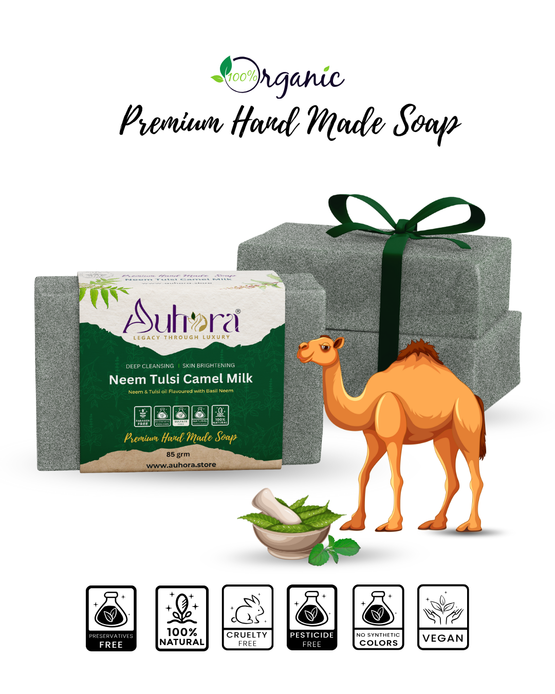 Auhora Neem Tulsi Camel Milk Soap