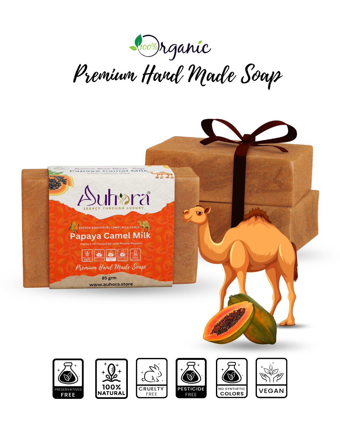Auhora Papaya Camel Milk Soap