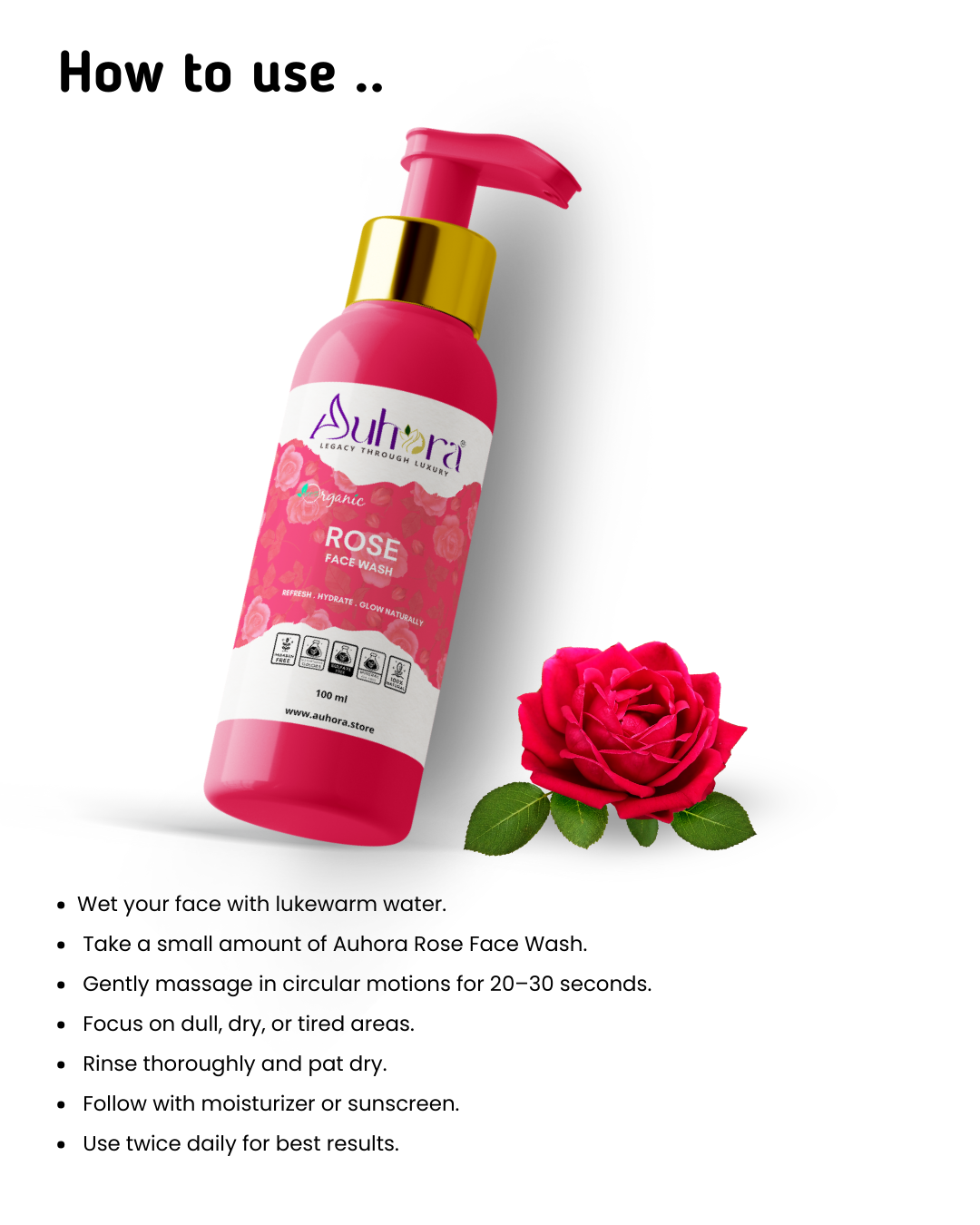 Auhora Rose Face Wash