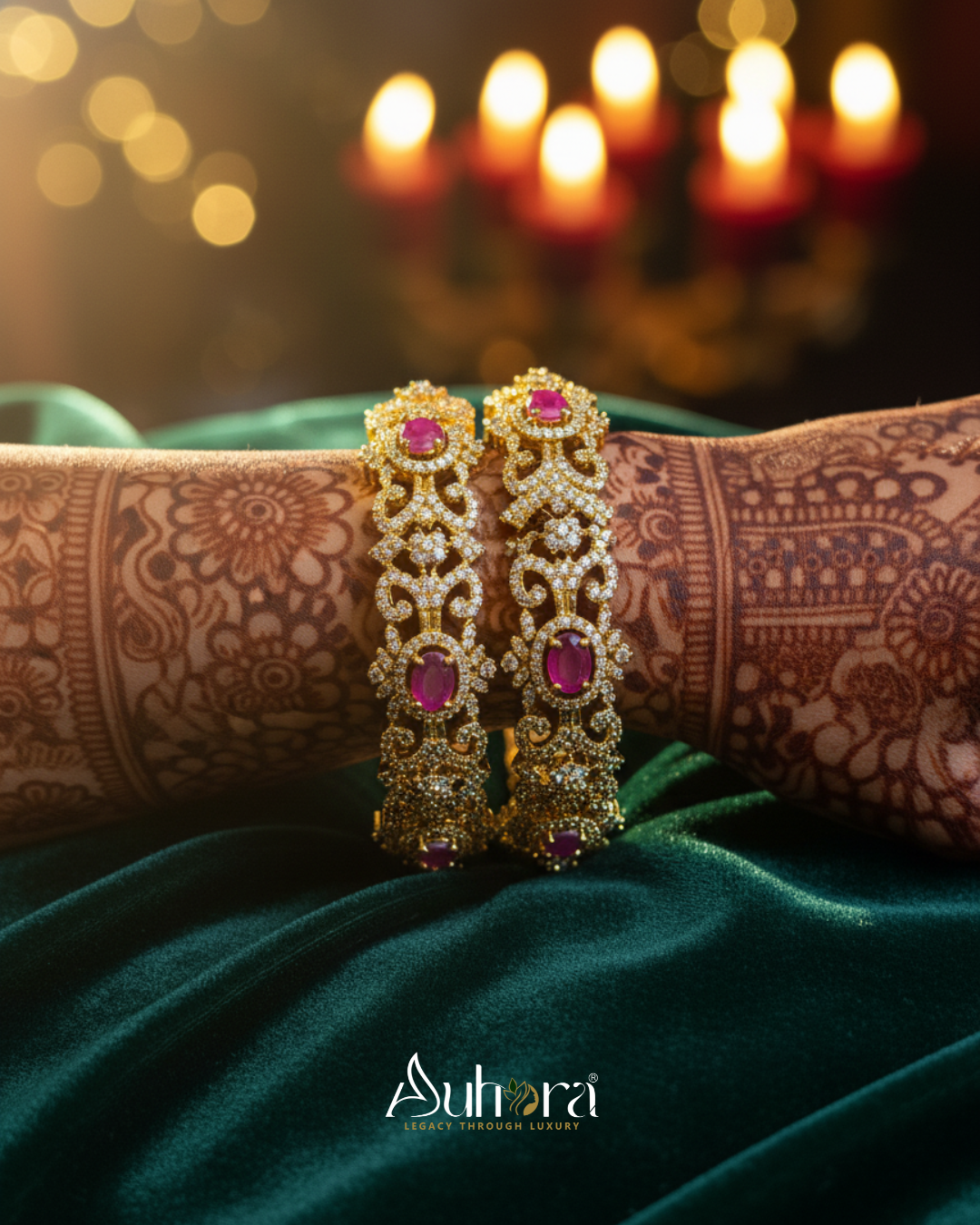 Auhora Royal Ruby Elegance Bangles