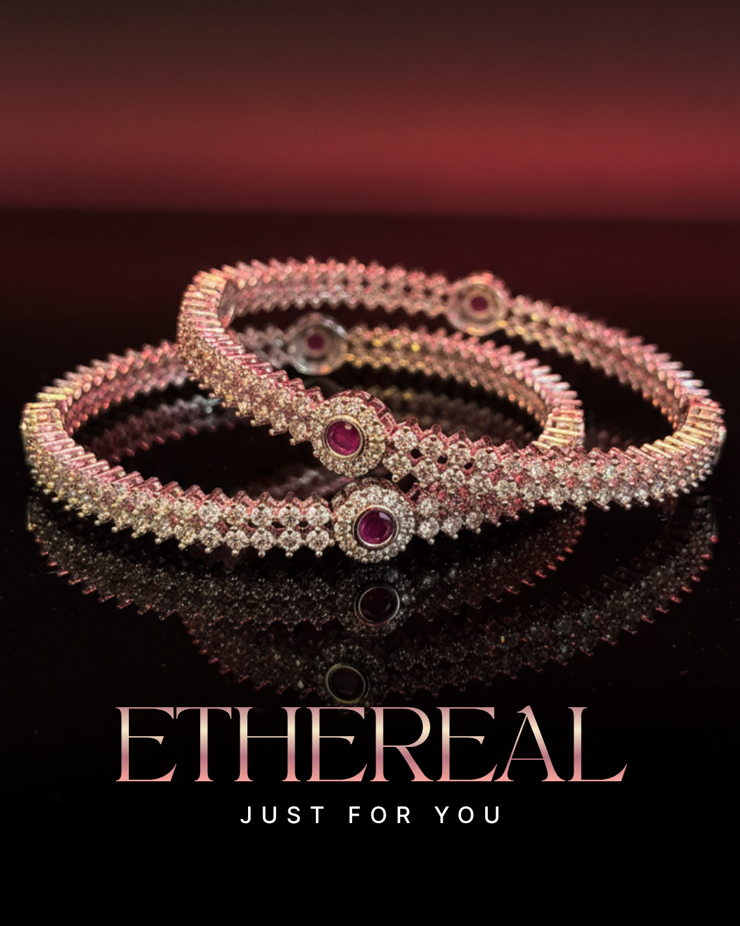 Auhora Ruby Halo Bangles